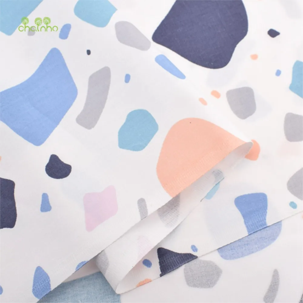 Chainho,Printed Twill Weave Cotton Fabric,Patchwork Cloth,DIY Quilting Sewing Material,Cute Cartoon Series,2 Specification,CC112