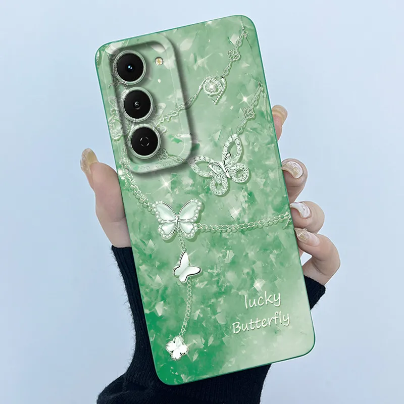 Fashion Simplicity Panda Flower Liquid Silicone Shockproof Soft Phone Case with Lens Protection