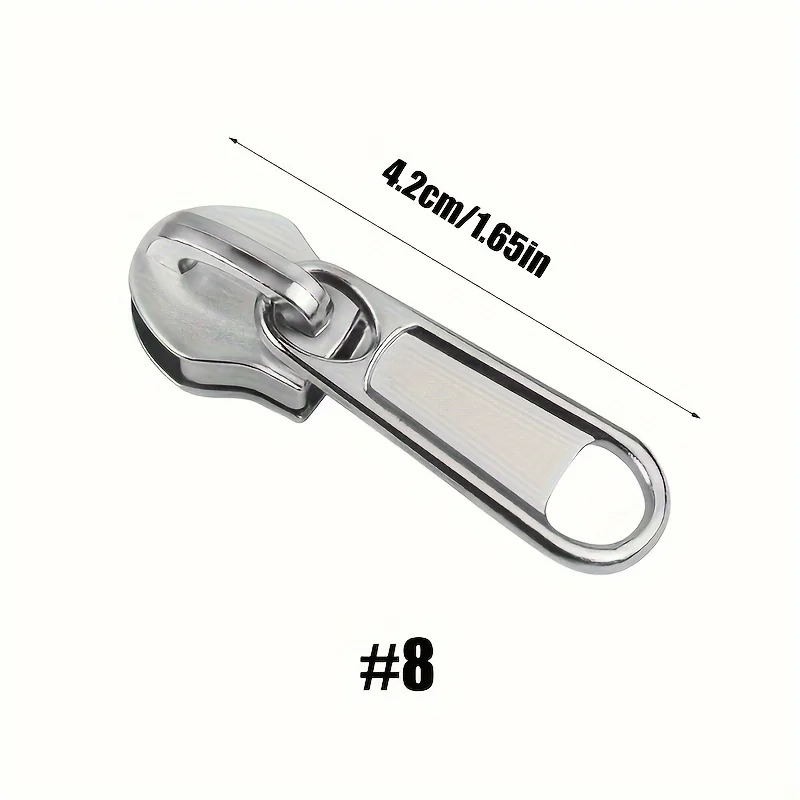 10pcs Durable Nylon Zipper Pulls Assorted Sizes #3 #5 #8 #10 For Bags And Tents Non-Slip Long Tab Zipper Heads Replacement Set