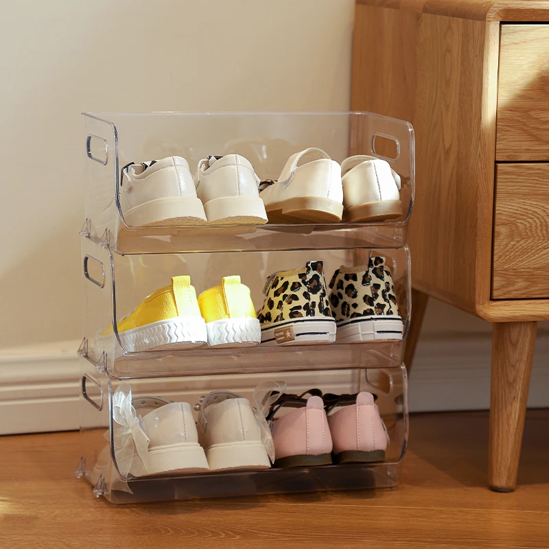 Organizador de almacenamiento de zapatos, Mini armario de zapatos superpuesto, caja de zapatos familiar multicapa para niños, de artículos diversos para habitación de |