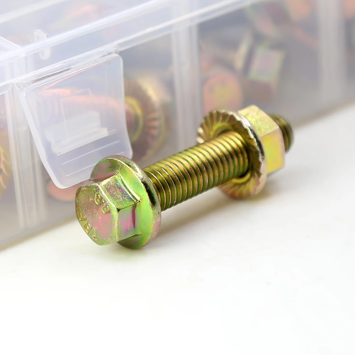 260 sets of 8.8 grade alloy steel flange bolts and nuts M5 M6 M8 metric hex screws with 14 common sizes of nuts screw bolt nut set screw washer nut kit