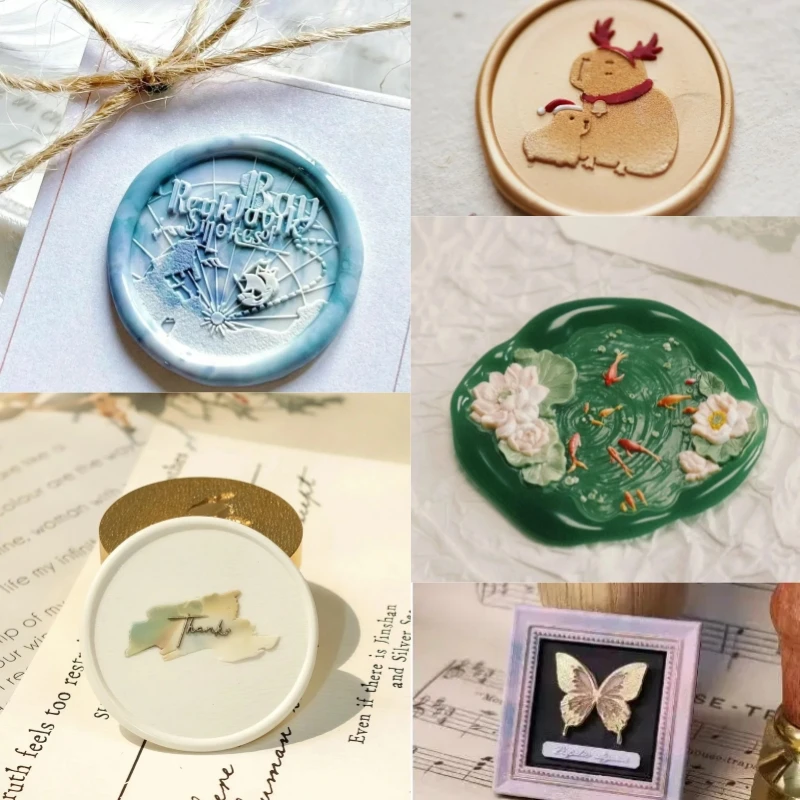 

Fire Seal Seal Head Fireworks Relief Multi-Layer Fine Carved Special-Shaped Animal Flowers Copperhead Invitation Envelope Seal