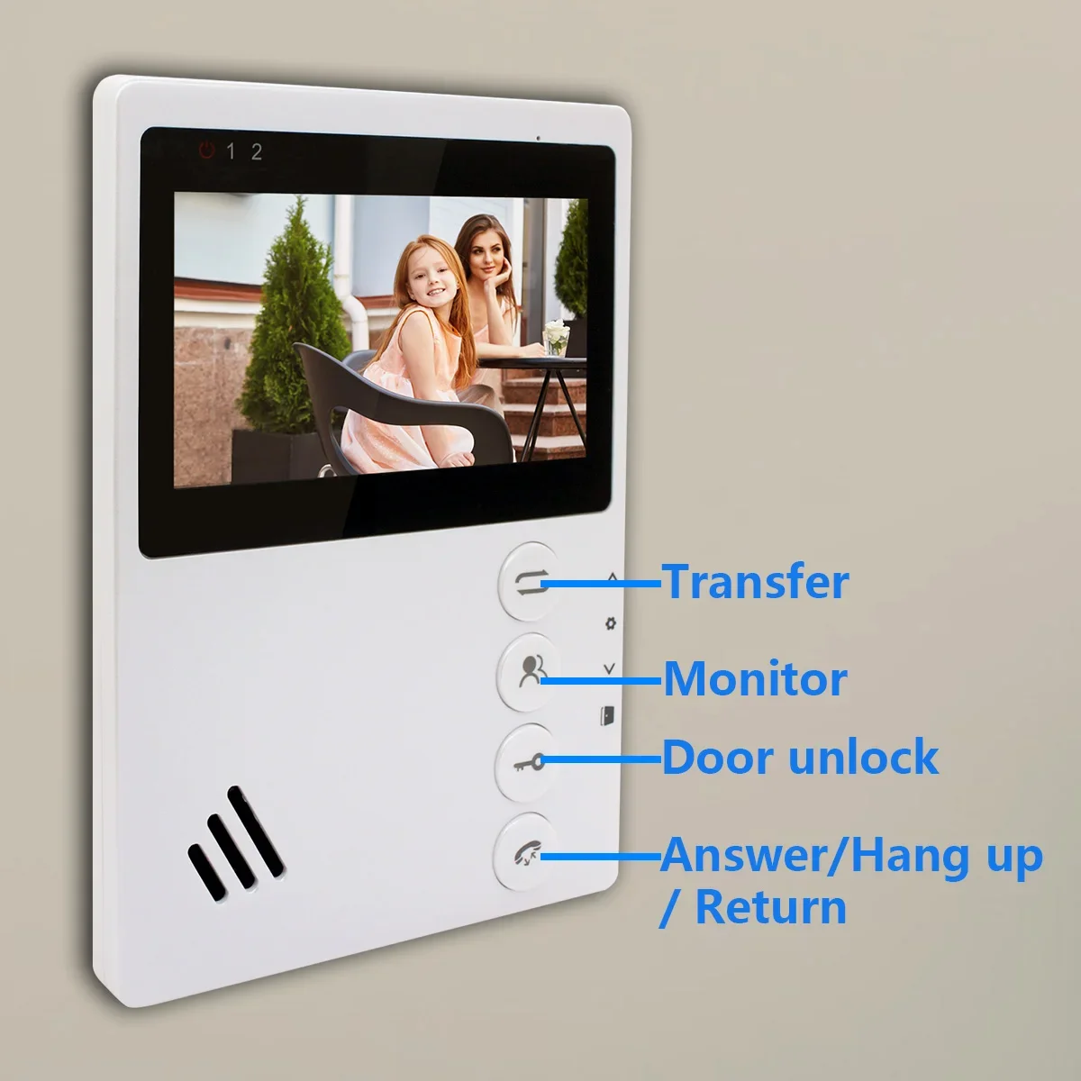 4.3 Inch Metal Doorbell Video Intercom for Home Apartment with IP65 Waterproof N