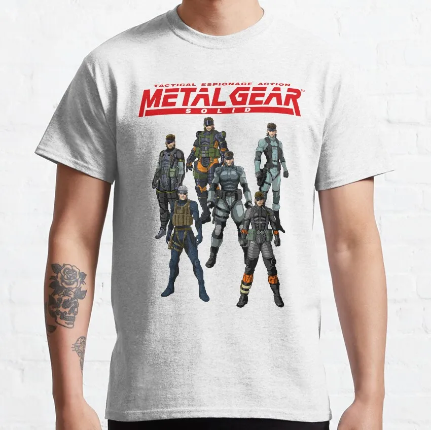 Metal Gear Solid Big Boss Sketch Graphic Cotton T-Shirt - Plus Size Men's Gaming Apparel