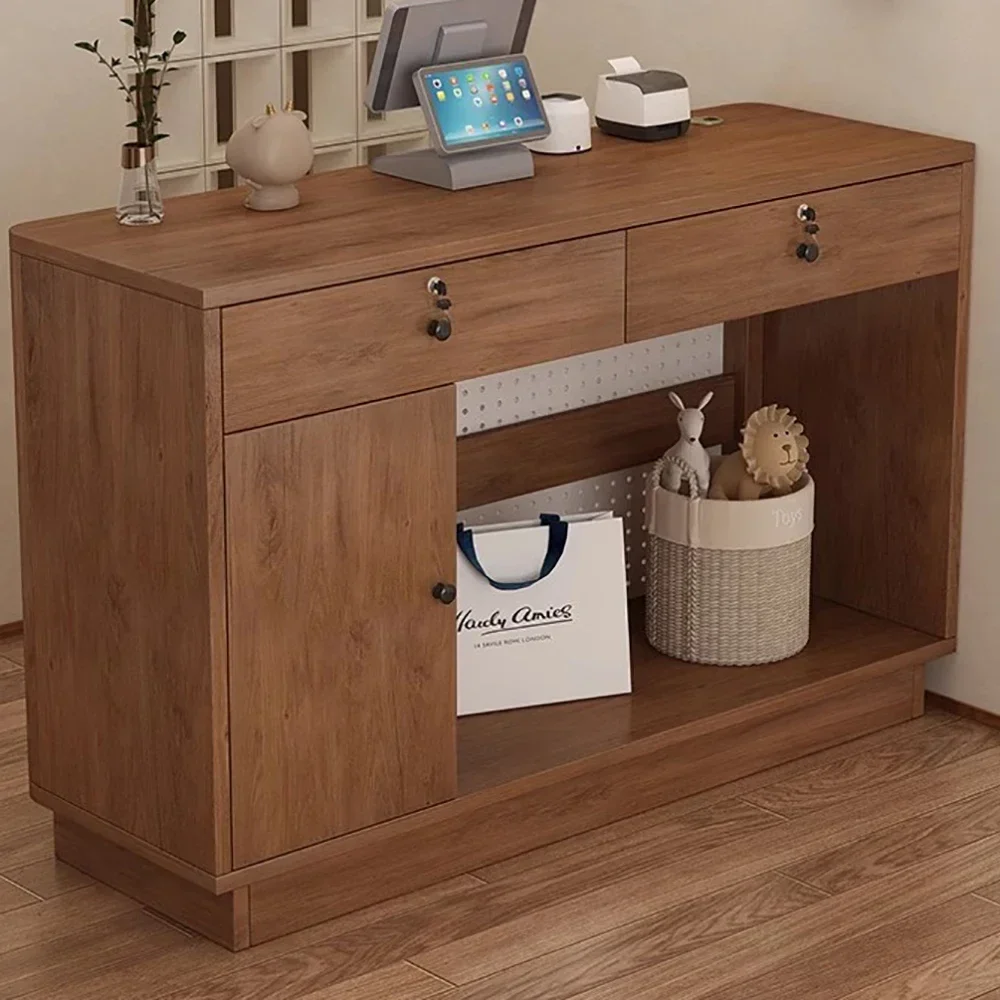 Simple Design Reception Desks Storage Shaped Beauty Salon Front Desk Decorations Modern Design Mostrador Commercial Furniture