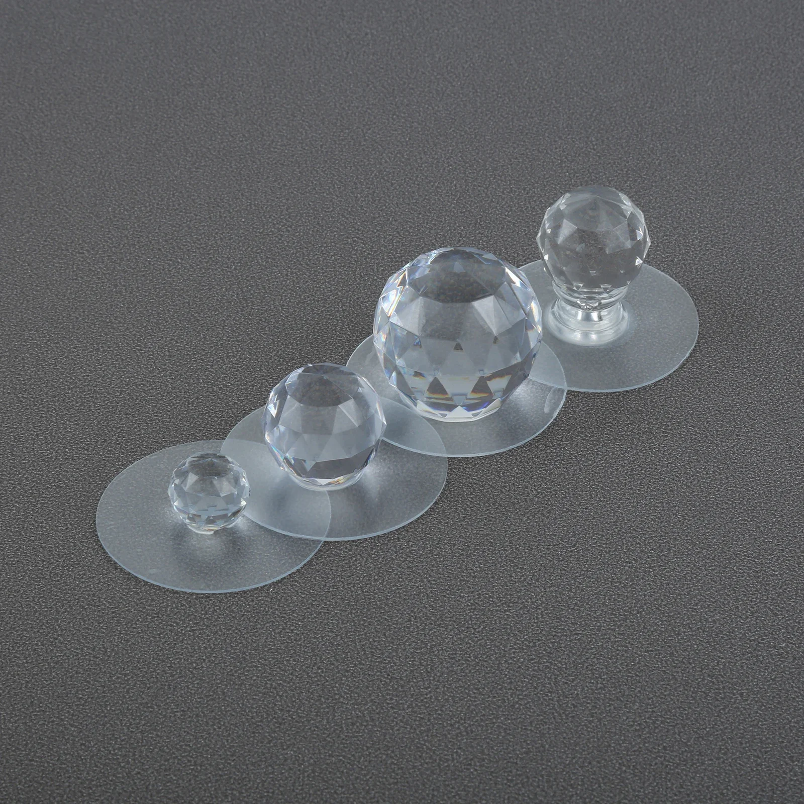 4sets Self-adhesive Transparent Acrylic Knob Round Diamond Shape Handle Clear Crystal Mini Pull Glass Door Window Cabinet Drawer