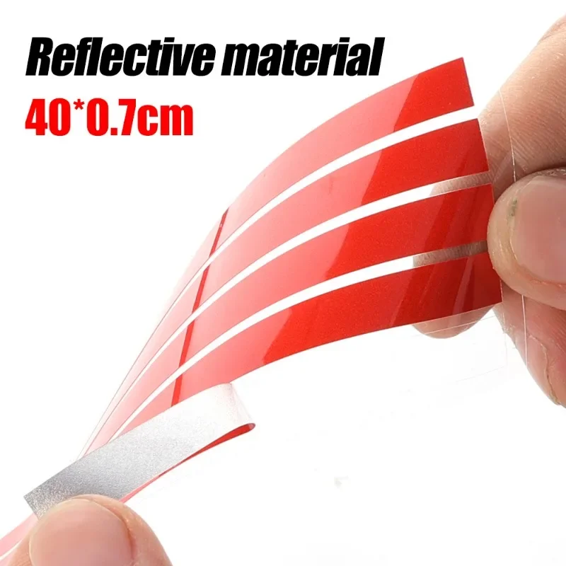10/5pcs Reflective Strips Car Stickers Auto Front Hood Grille Mouldings Red Waterproof Car Decor Accessories Exterior Parts