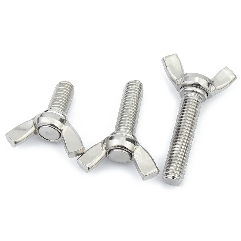 5pcs/lot Butterfly Wing Bolts M3 M4 M5 M6 M8 M10 M12  Hand Tighting Wing Head Thumb Screws 304 Stainless Steel DIN316 L: 6-100mm