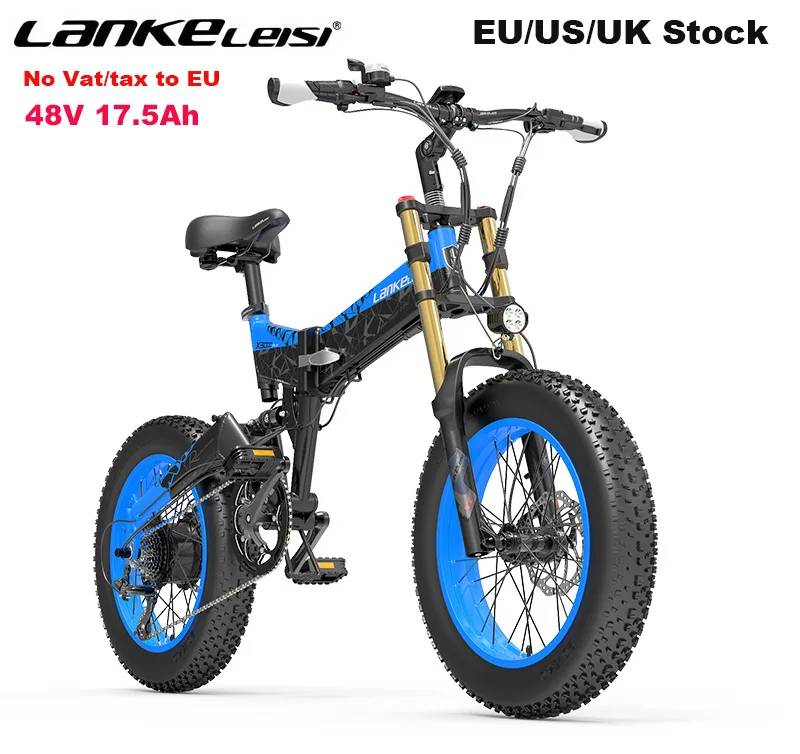 

Electric Folding Bike 1000W 48V 17.5Ah 20 Inch Fat Beach Mountain Bicycle Downhill Fork Soft Tail Dual Suspension EU/UK/US Stock