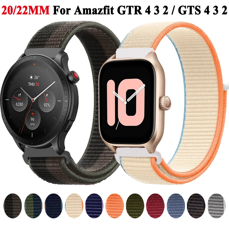 20 Cinturino In Nylon Da 22Mm Per Amazfit Gtr 4 /Gtr 3 Pro /Gtr 2E /Gtr 47Mm /Gts 4 /Gts 3 /Gts 2 Cinturino Per Cinturino Smartwatch