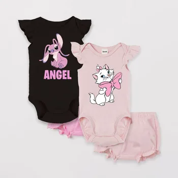 Set di vestiti estivi per neonata da 2 pezzi Set di vestiti estivi per neonato a maniche corte + Bloomer 1