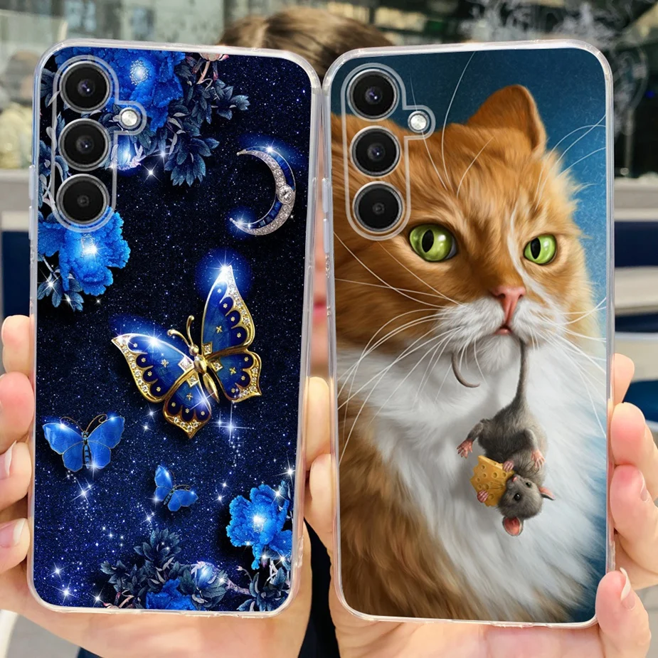 Cute Cat and Butterfly Soft Silicone Phone Case - Stylish Protective Cover