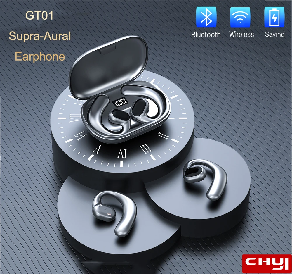 

GT01 Supra-Aural Bluetooth 5.3 Wireless HiFi Earphone Non In Ear No Pain Worn Sporty Bone Conduction Ultra Long Battery Life