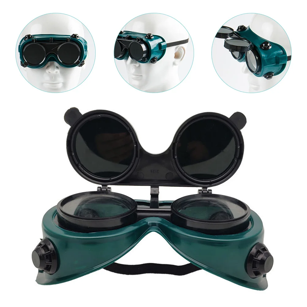 

Welder Eyeglasses Welding Goggles Flip-up Dust-proof Eye Anti-Scratch Polycarbonate Gear Safety Protective