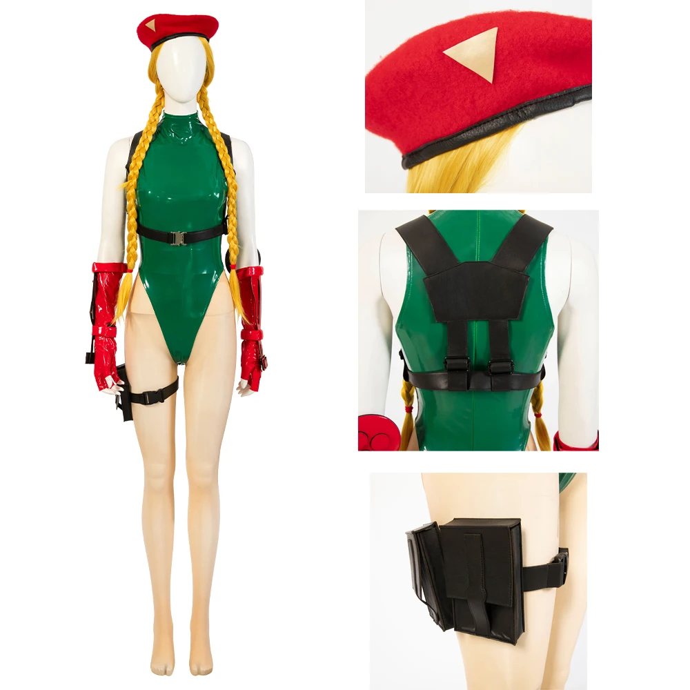 Hat Game Street Fighter 6 Cammy White Cosplay Costume Red Berets Zentai Body Gioco Di Ruolo Uniforme Halloween Christmas Carnival