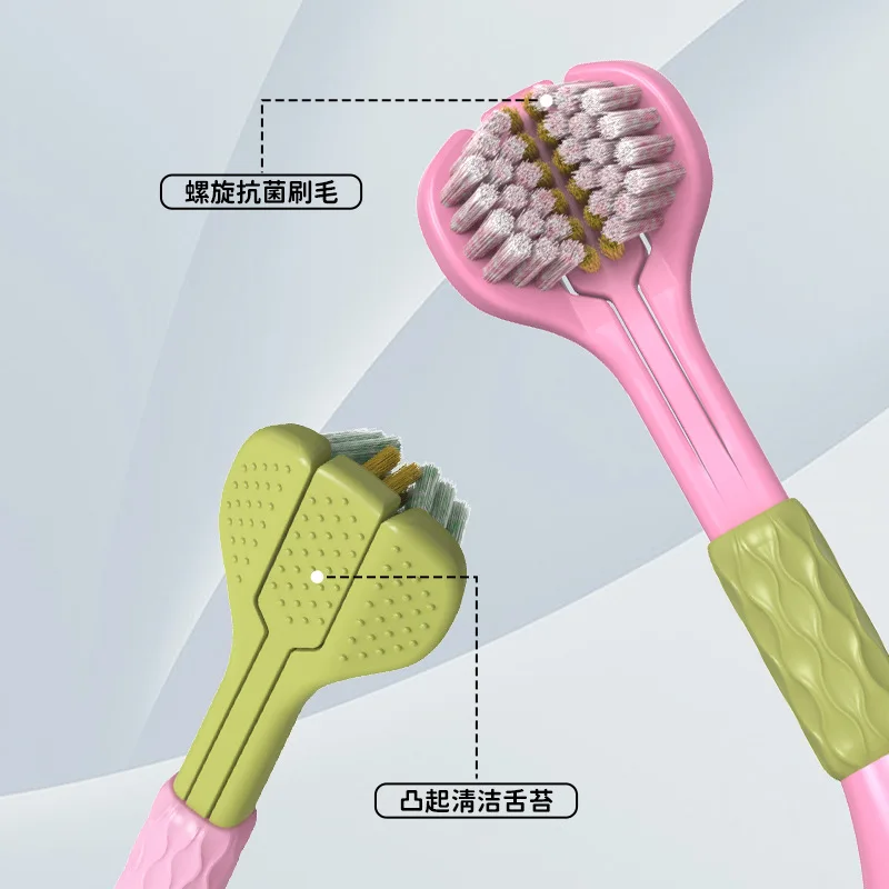 그래핀 항균 3면 칫솔, 가족, 학교, 여행하는 커플을 위한 심층 구강 세정 및 미백에 적합합니다.