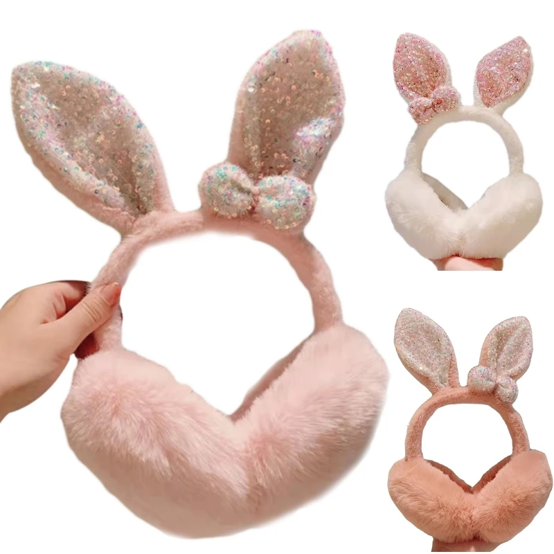 

Stuffed Animals Bunny Ear Earmuff Cold Winter Ear Protecting Supplies Funny Plush Ear Flap Winter Gift for Teens