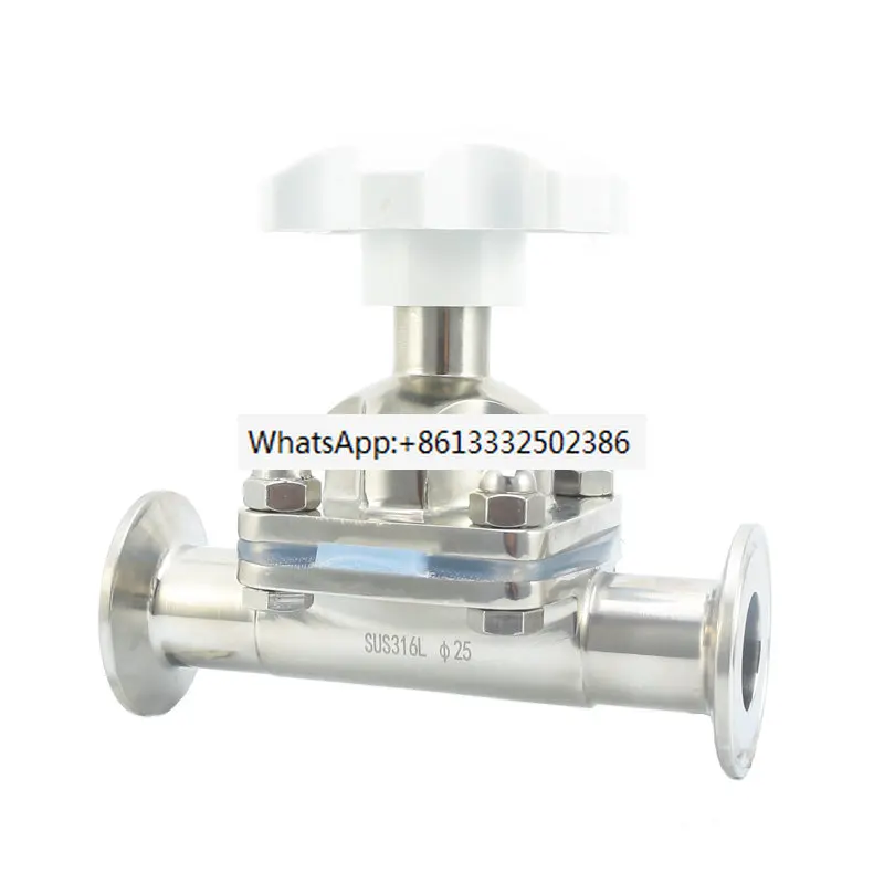 

316L stainless steel clamp type/quick installation diaphragm valve/straight through valve/silicone diaphragm