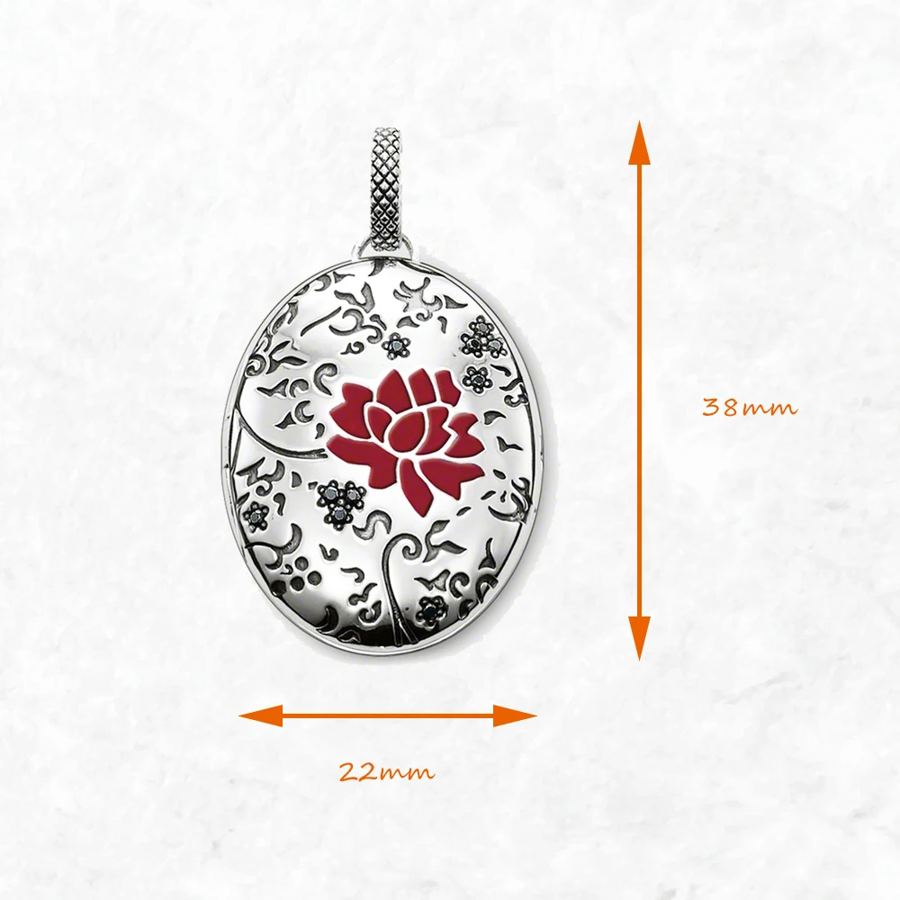 Pendant Red Rose Locket Summer Fine Jewelry Europe 925 Sterling Silver Romanitc Gift For Women pendant necklace,silver necklace,silver pendant