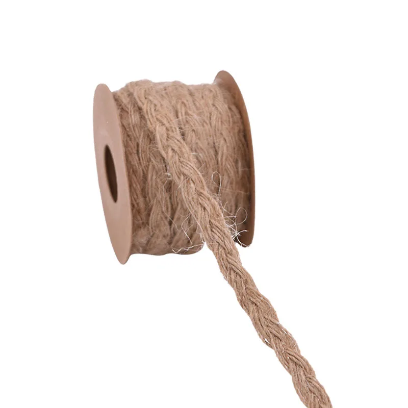 5Meter Natural Vintage Burlap Jute Ribbons Christmas Party Handwork Gift Wrapping DIY White Jute Ribbon Home Wedding Decoration