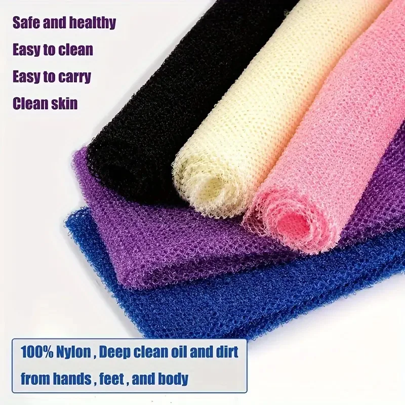 2pcs African Exfoliating Sponges Towel Mesh Bath Scrub Washcloth Double Side Wash Bath Loofah for Smooth Skin Back Shower Scrubb 4
