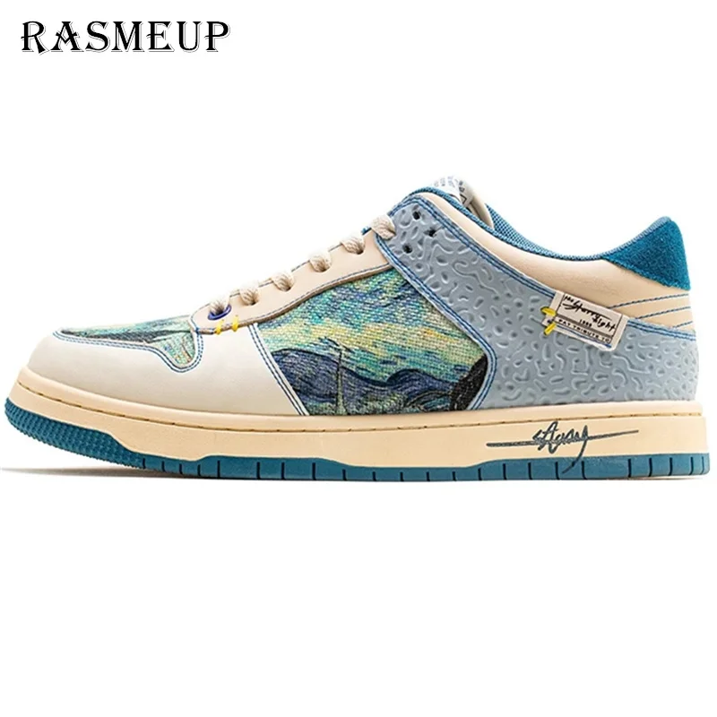

RASMEUP 2023 Flats Sneakers Men Lace Up Low Top Running Shoes for Man Tenis Masculino Casual Board Shoes Fashion Male Shoes