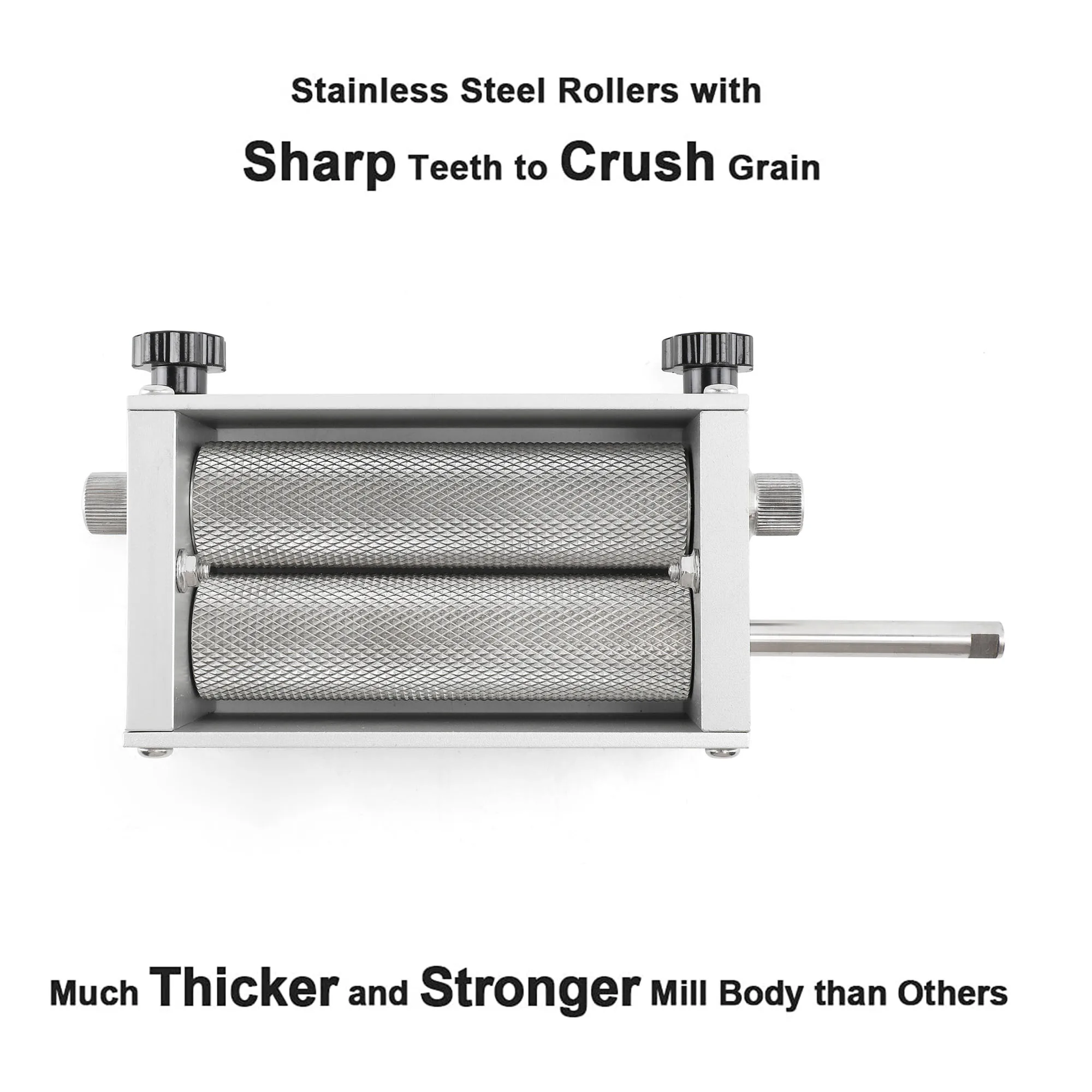 Stainless 2-roller Homebrew Barley Grinder Crusher Malt Grain Mill by