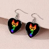 2024 New Pride Cat Paw Dangle Earring Heart Shaped Earrings Handmade Glass Dome Jewelry 3