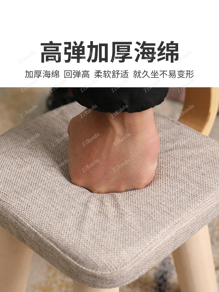 *Solid wood stool Small chair at the entrance of the entrance Household children's backrest Low stool