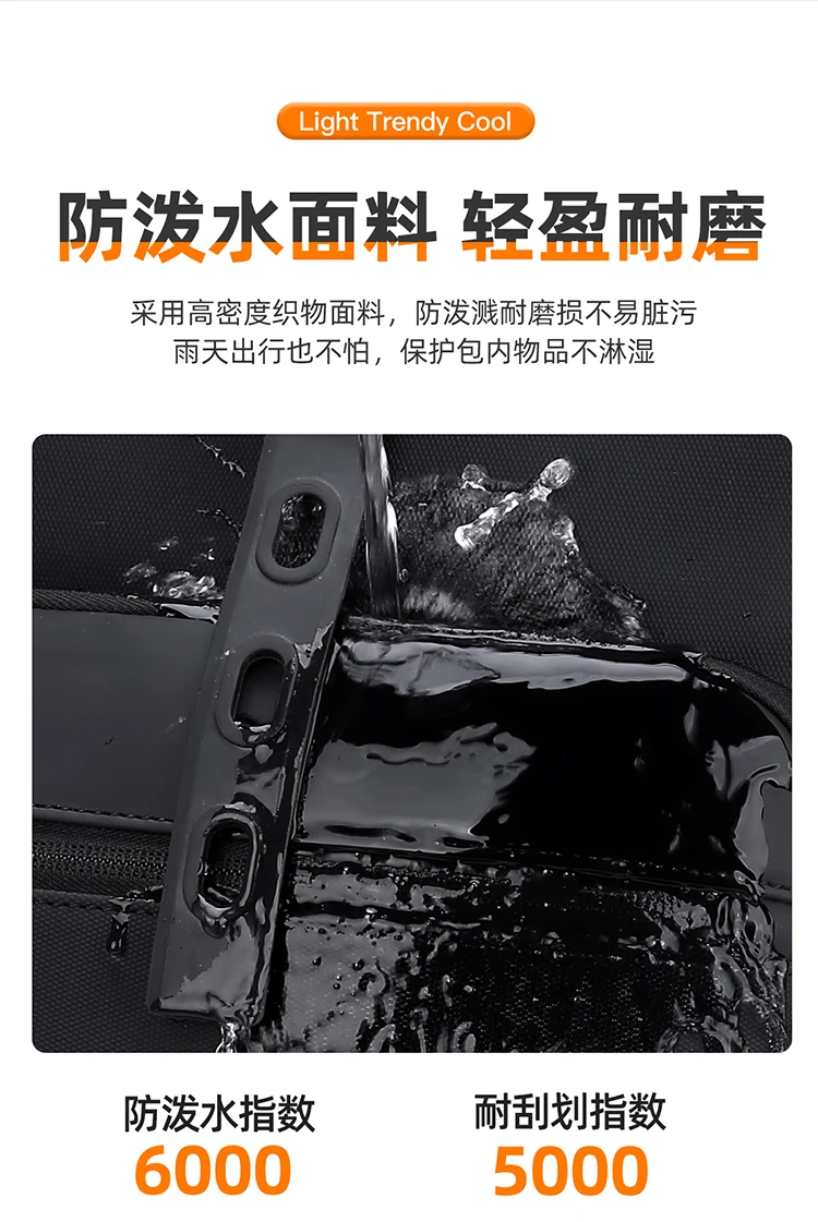 Leichter, trendiger und cooler Herren-Mode-Rucksack, 15,6-Zoll-Computertasche, Business-Casual-Rucksack mit drei Verwendungszwecken für Herren – Detail 11