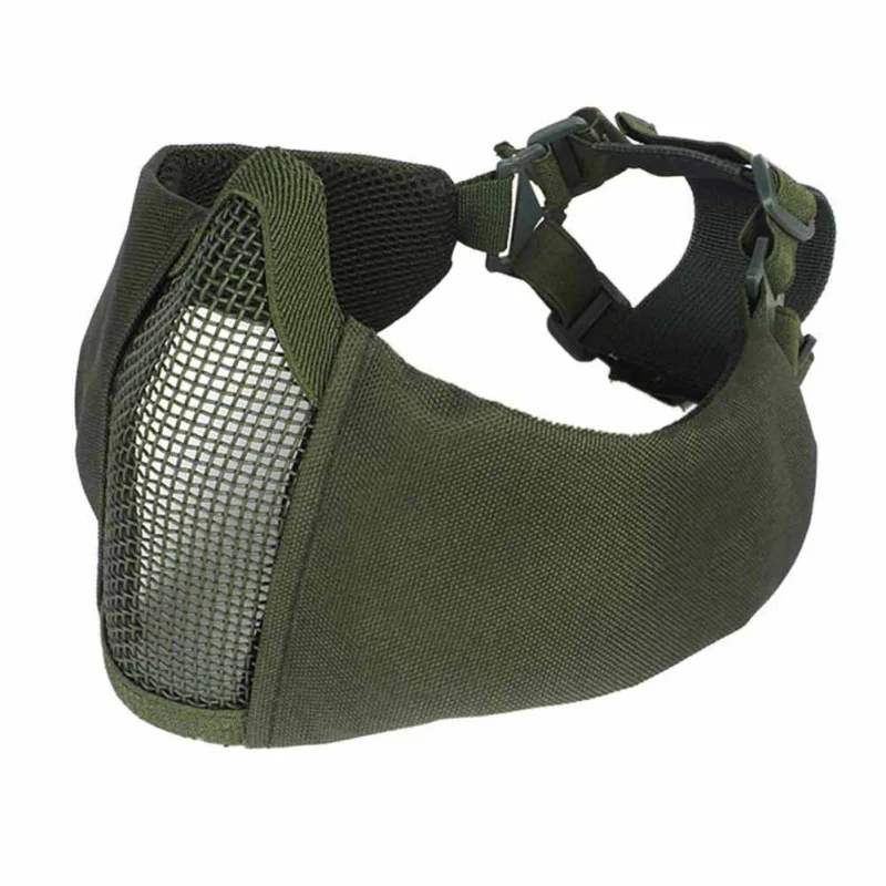 

Military Airsoft Face Mask Breathable Low-carbon Steel Mesh Protective Shooting Paintball Mask Army Tactical Half Face Mask