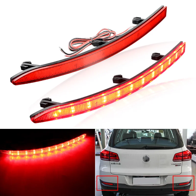 

2Pcs/1set LED Rear Bumper Reflector Light For Volkswagen Tiguan 2009 2010 2011 2012 2013 2014 2015 Car Tail Stop Brake Lamp