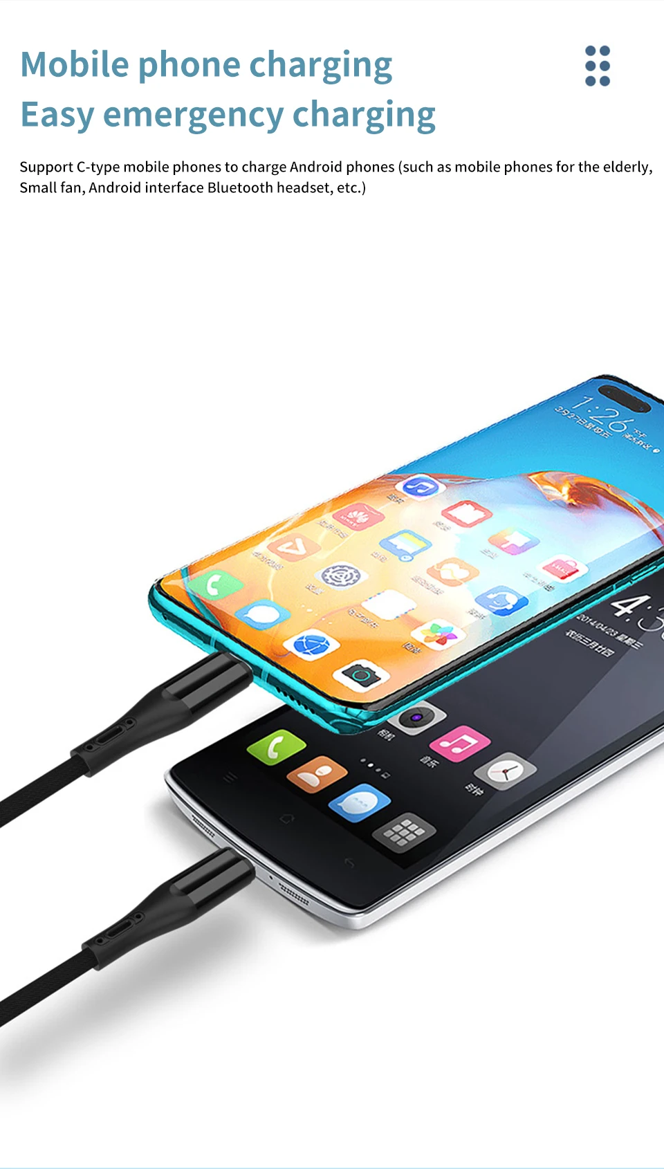 نوع C إلى كابل مايكرو USB ، محول شحن سريع ، سلك البيانات ، شاحن لماك بوك برو ، سامسونج ، هواوي ، شاومي