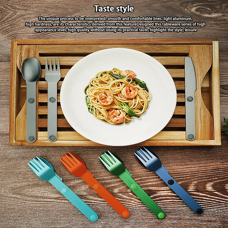 Camping Utensils Set 3PCS Camping Utensils Set Connect Magnetic Knife Fork Spoon Flatware Portable Camping Cutlery Travel Carry Kits Parts