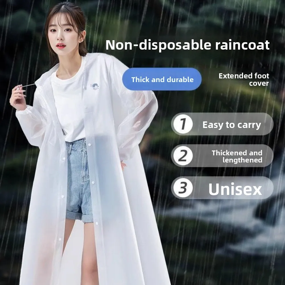 유니섹스 풀커버 EVA 레인슈트 방풍 방수 두꺼운 레인판초 캠핑 여행용 아웃도어 기어