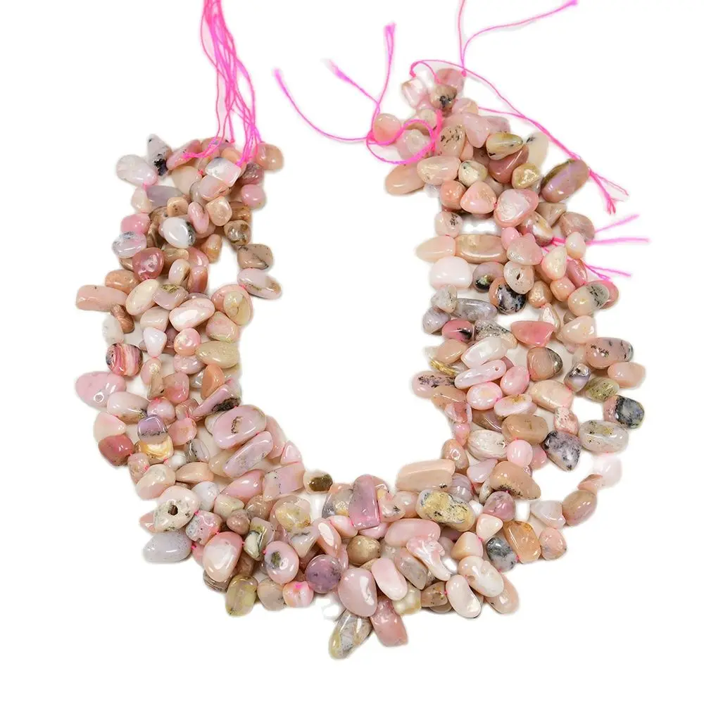 

APDGG 5 Strands Natural Pink Opal Gems Polished Top-drilled Freeform Nugget Loose Beads 15.5" Strand Jewelry Making DIY