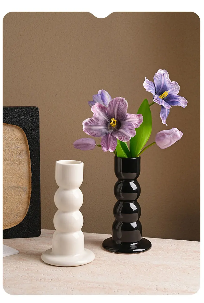 Nordic Geometric Ceramic Vase Ornaments Living Room TV Cabinet Desktop Art Flower Arrangement Container Wedding Decoration Vase