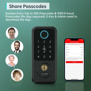 Hornbill Fingerprint Smart Door Lock G2 Wifi Gateway Keyless Entry Front Deadbolt Locks Digital Lock Waterproof Home Security 6