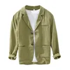 70% Linen 30% Cotton Anti-wrinkle Blazers Vintage Japan Style Spring Autumn Fall Casual Business Thin Coats 24SS Y2k Youth Male 5