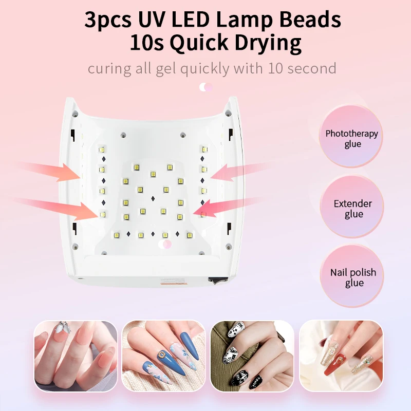 Rechargeable UV LED Lamp for Nails Wireless Gel Polish Nail Dryer Pedicure Manicure Light Cordless LED Nail Lamp For Manicure