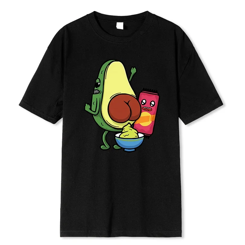 

Manufacturing Avocado Jam With Avocado Printed T-Shirts Men Breathable Tees Summer Cotton Tshirt Hip Hop Loose Oversized T-Shirt