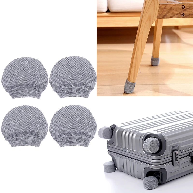 

4Pcs Knitting Chair Wheel Stopper Furniture Legs Caster Cups Chair Feet Floor Protectors Suitcase Reduce Noise Wheels Covers