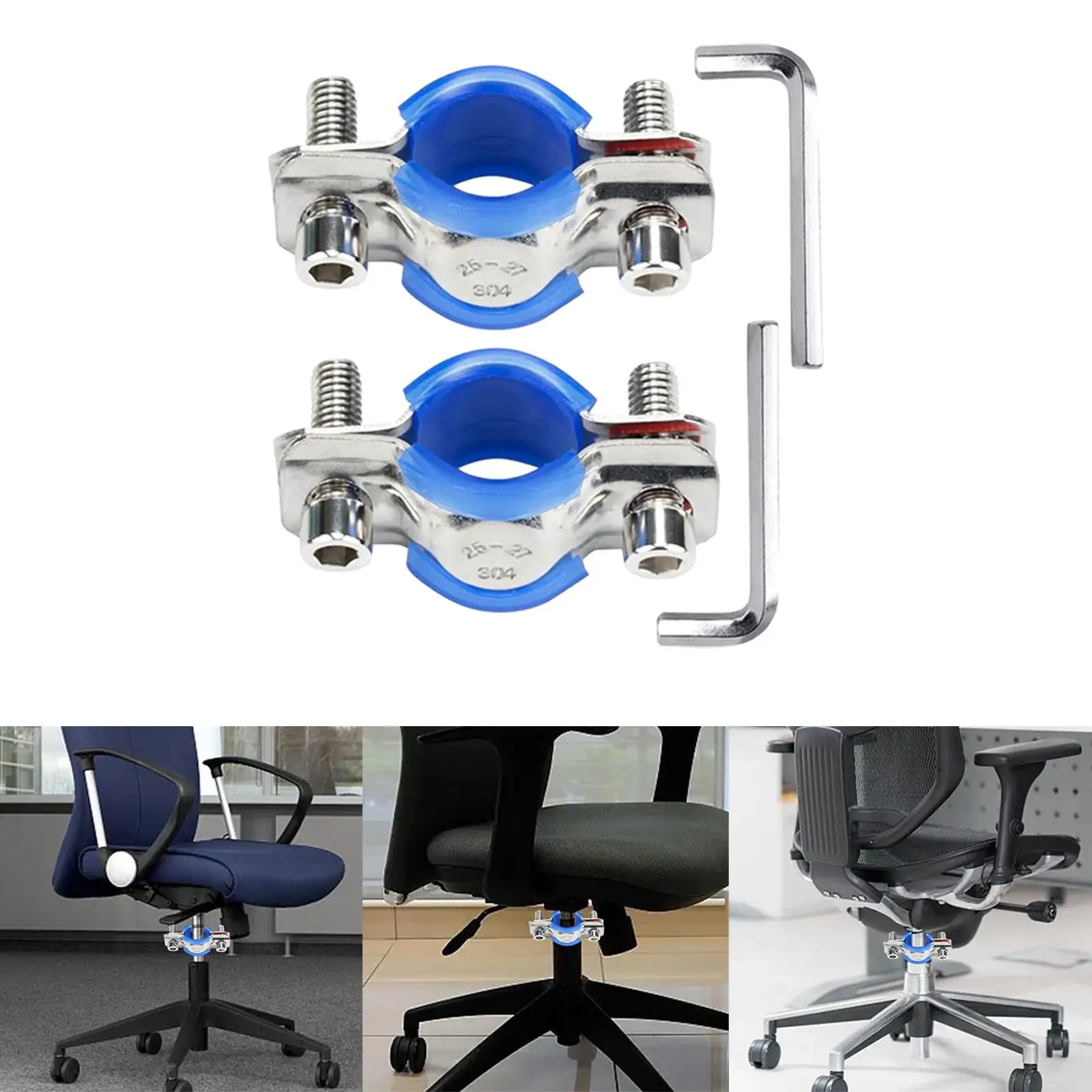 Fix Sinking Office Chair 2Pcs Pad Adjustable Chair Height Hexagon Wrench Office Stoppers Prevent Sinking