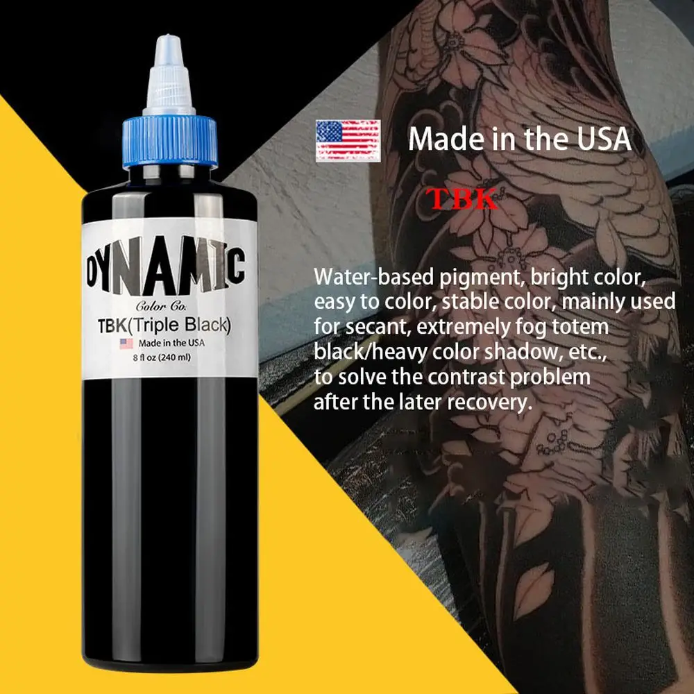 Dynamic Tattoo Ink Triple Black American Original Official Authentic 8oz  (240ml) Makeup Supplies Professional Pigment - AliExpress