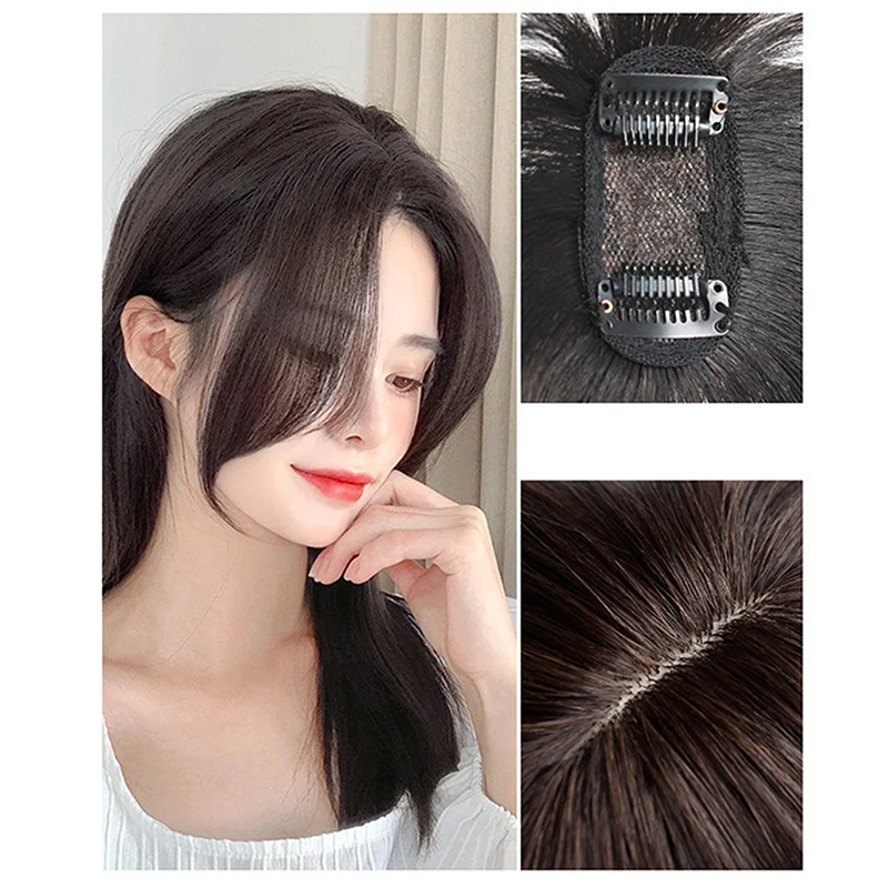 

3D Dragon Whisker Two Side Slightly Curled Middle Part Fake Bangs Fake Bangs Fringe Hairpiece Bang Natural Hairpiece For Women