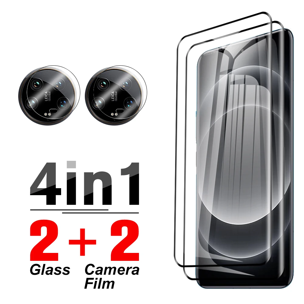 Pellicola Salvaschermo 4 In1 Per Xiaomi 14 Ultra 2024 Xioami14Ultra 20D Vetro Protettivo Curvo 3D Xaomi 14 Ultra 6.73 ''Vetro Per Fotocamera