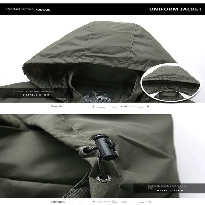 Windbreaker Military Field Jackets Outerwear Mens Winter Autumn Waterproof MOTO POC Cycling Coat Hoodie Men Hunting Army Clothes