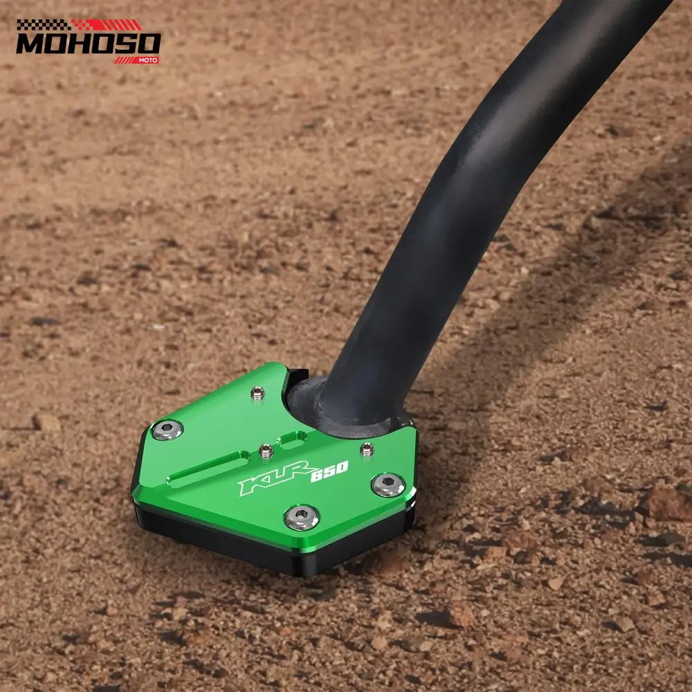 

For Kawasaki KLR650 KLR 650 2008-2024 2023 2022 Motorcycle Side Kickstand Extension Plate Kick Stand Enlarger Foot Pads Support