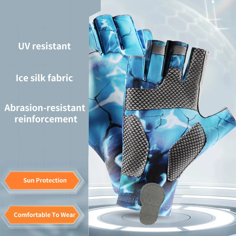 Fingerless Gloves Fishing UV Protection Sun Protection Men Women for Outdoor Fishing Kayaking Hiking Paddling