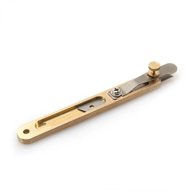 Leather Skiving Knife Leather Cutting Knife Leather Tool Leather Working Tools Leather Cutting Tool Cutting Knife Craft Cutting Tool Art Knife Craft Cutting Blade Leather Cutting Tool Positioning Cutter Copper Trimming Knife Pure Copper Leather Knife DIY Craft Tools